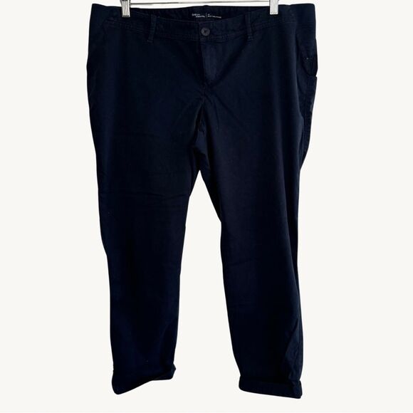 NWT Gap Maternity Best Girlfriend Navy Blue Khaki Pants Inset Panel Size 16 - Picture 1 of 10
